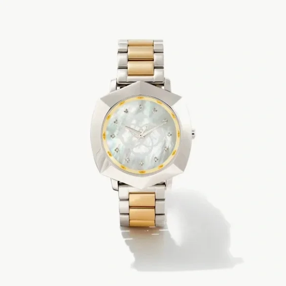 Kendra Scott Dira Watch Two Tone Ivory MOP - Picture 1 of 8